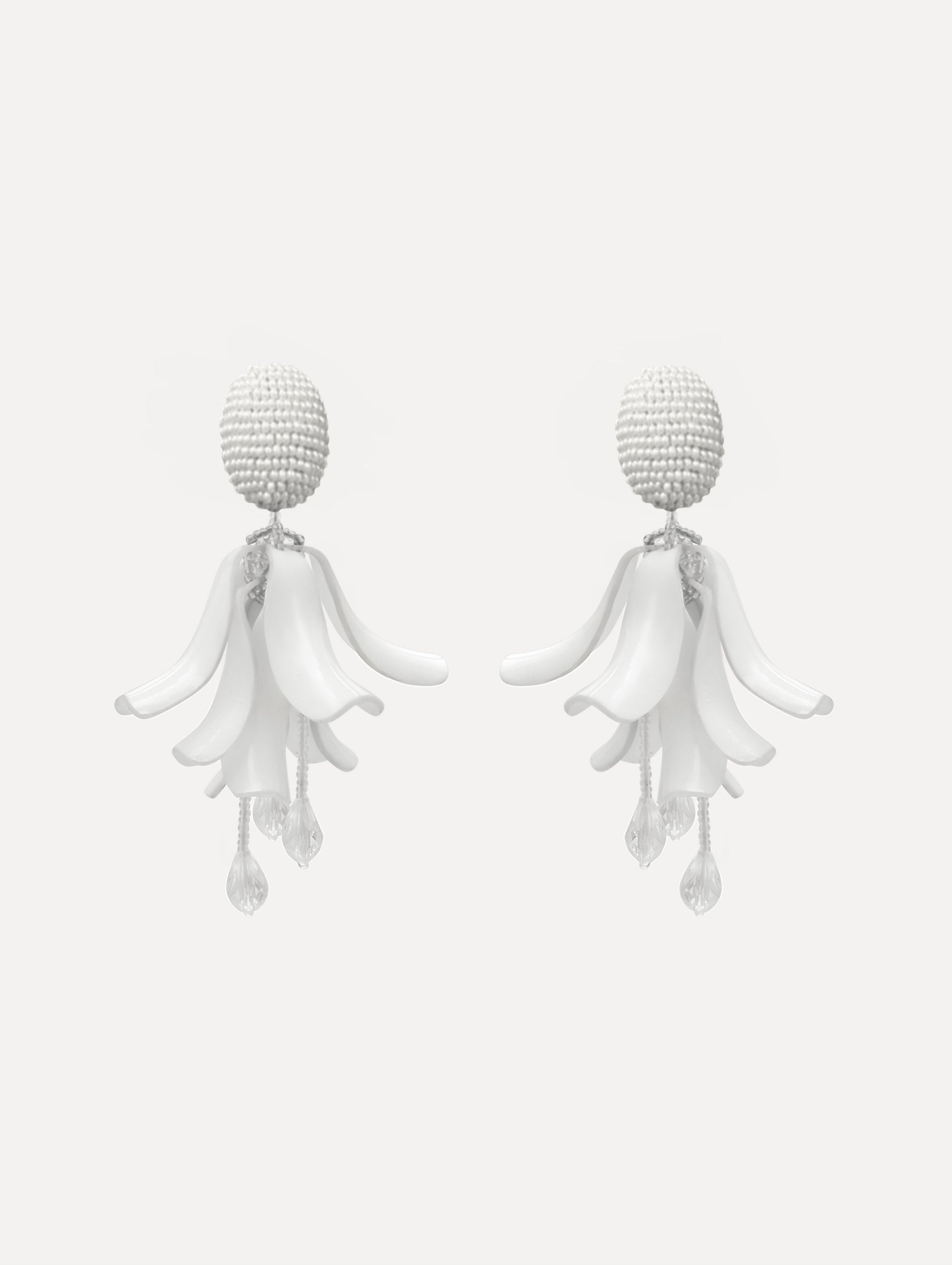 Impatiens Clip-On Earrings Ivory / Oscar de la Renta