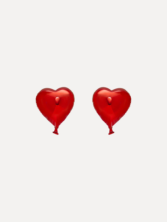 Heart Balloon Earrings Red / Oscar de la Renta