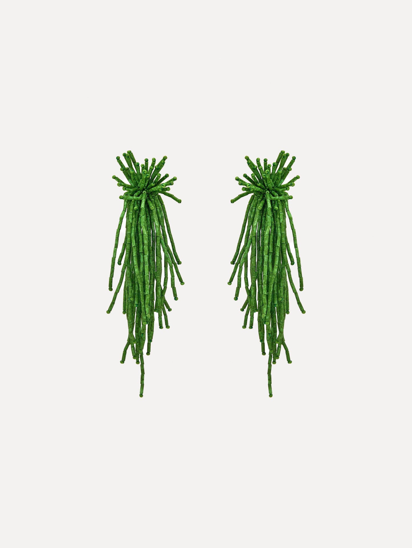 Firework Tassel Earrings Fern / Oscar de la Renta
