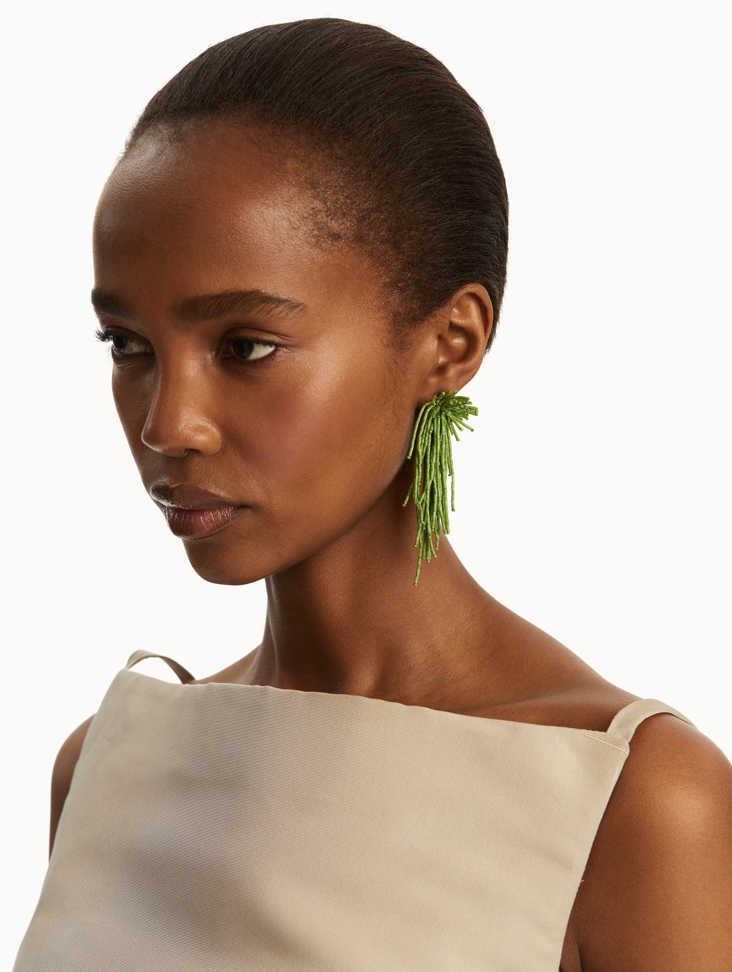 Firework Tassel Earrings Fern / Oscar de la Renta