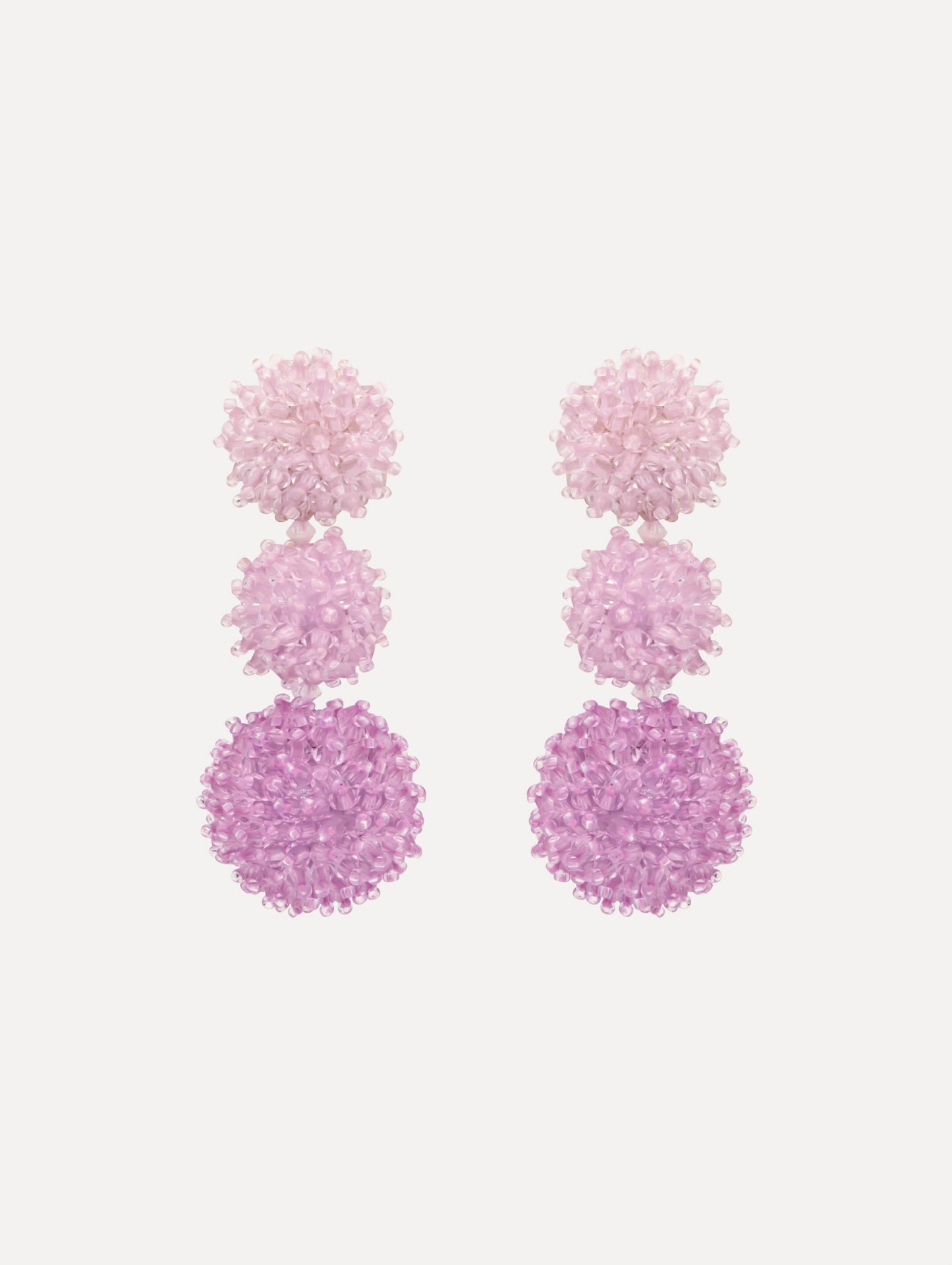 Ombré Pompom Drop Clip-On Earrings Pink / Oscar de la Renta