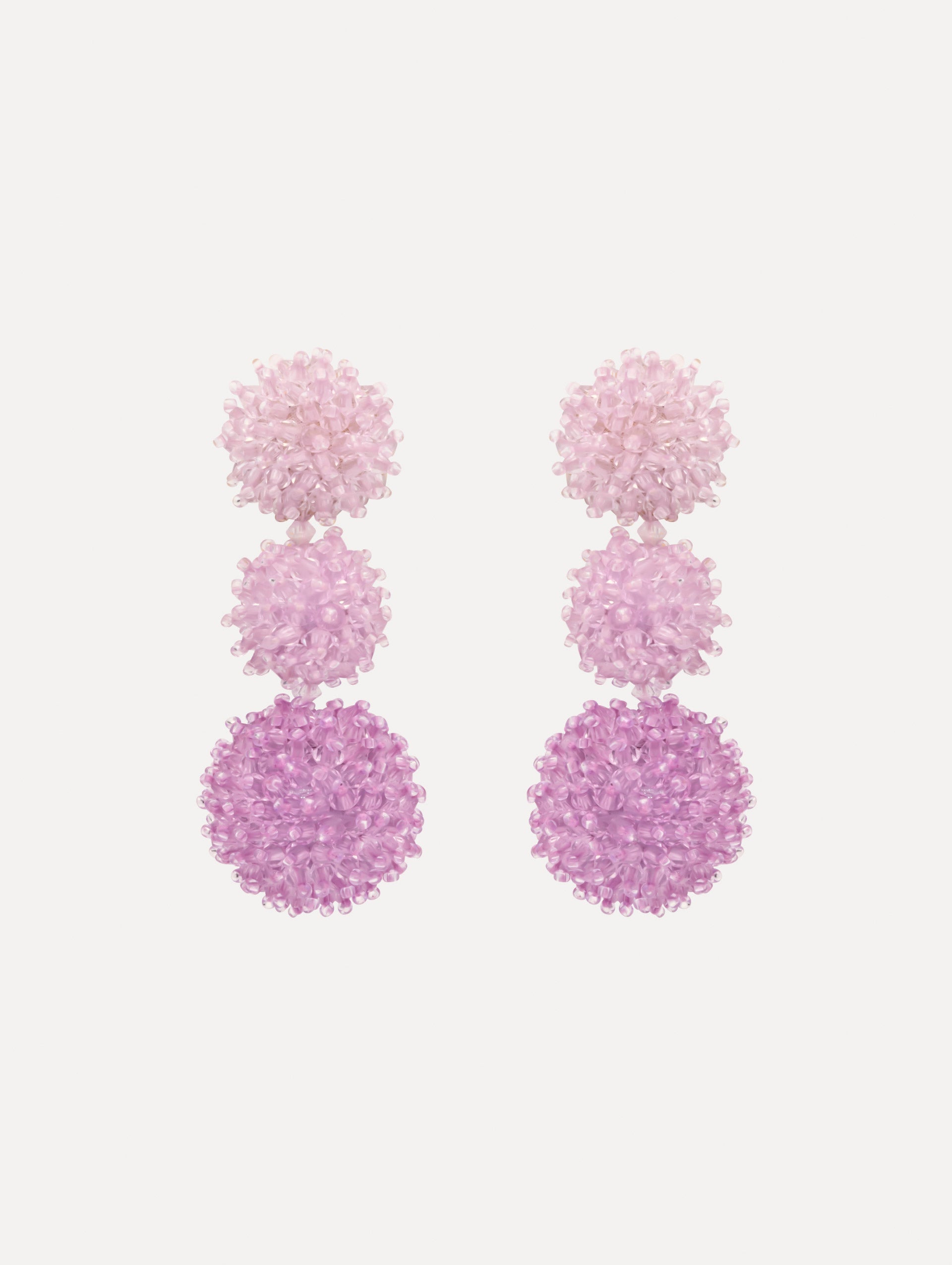 Ombré Pompom Drop Clip-On Earrings Pink / Oscar de la Renta