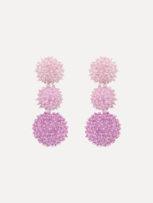 Ombré Pompom Drop Clip-On Earrings Pink / Oscar de la Renta
