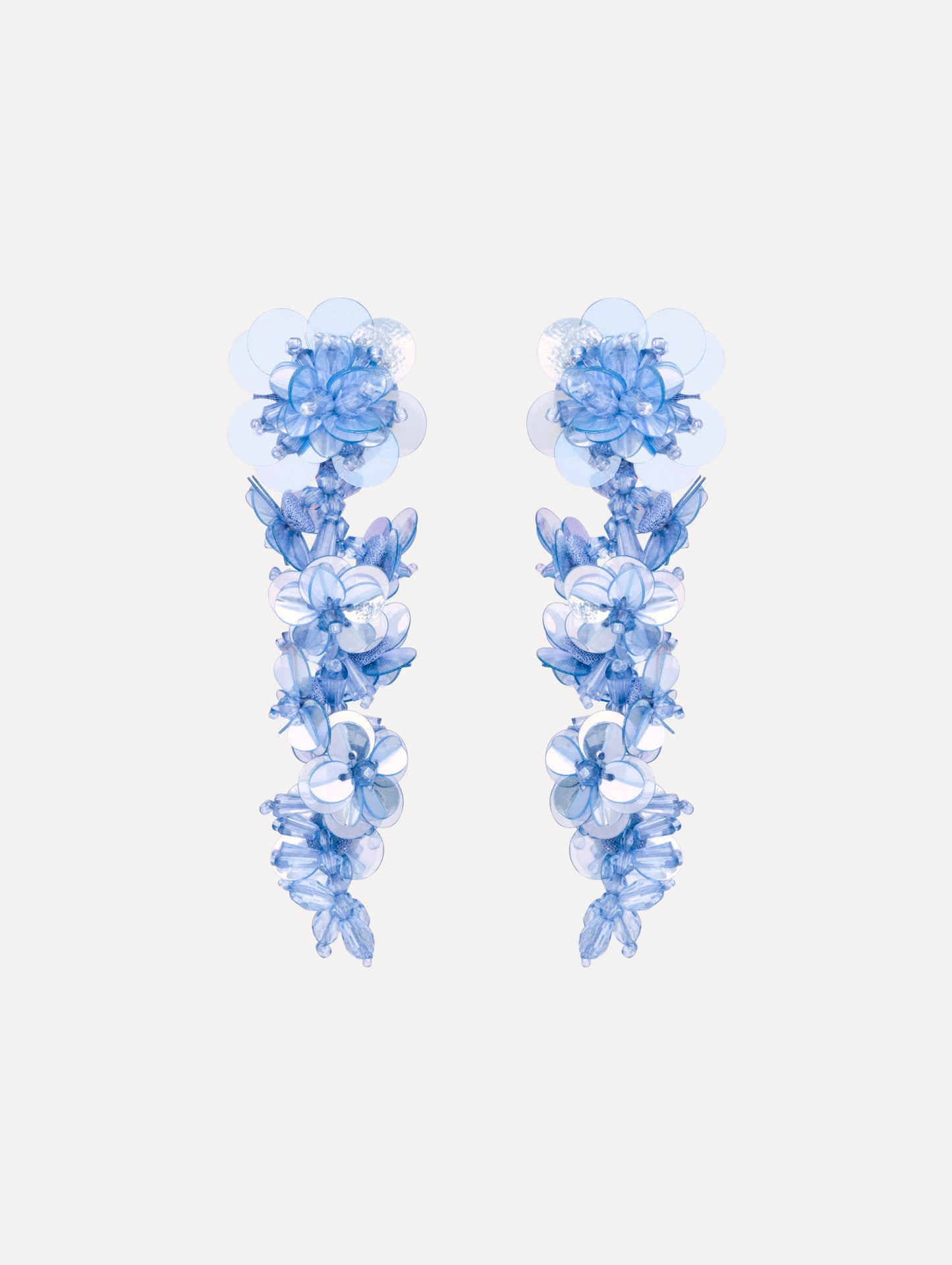 Sequin Flower Clip-On Earrings Twilight / Oscar de la Renta