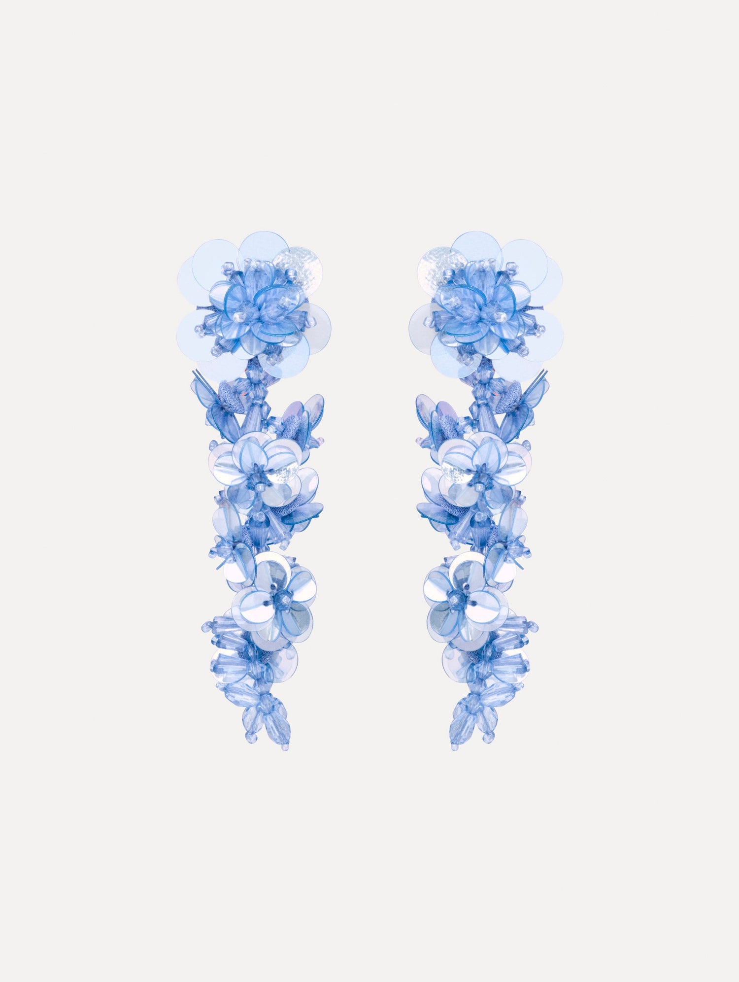 Sequin Flower Clip-On Earrings Twilight / Oscar de la Renta