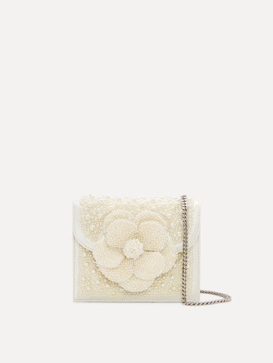 Pearl Embroidered Mini TRO Bag Pearl / Oscar de la Renta