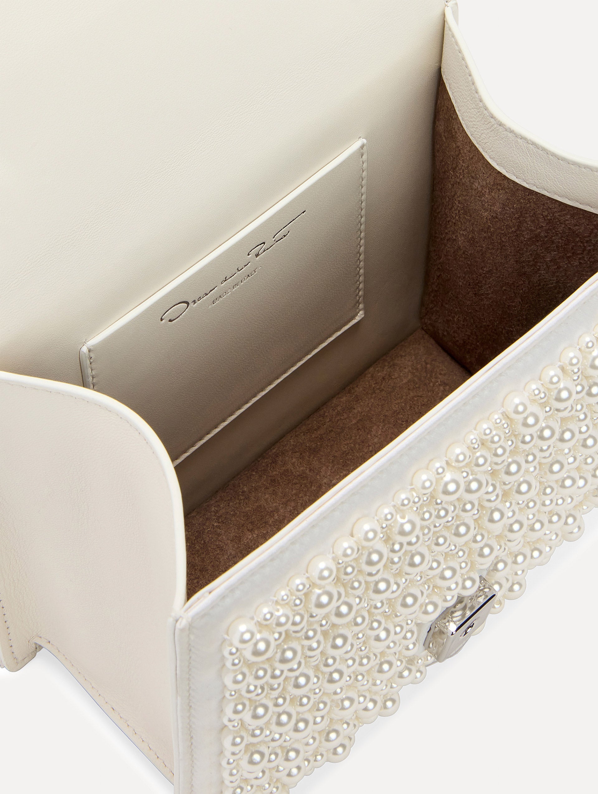 Pearl Embroidered Mini TRO Bag Pearl / Oscar de la Renta