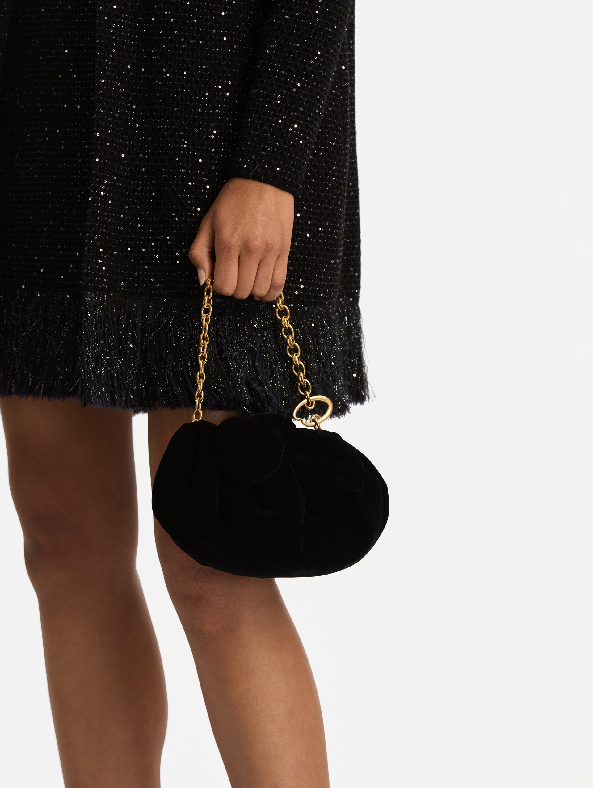 Mini Velvet Bow Clutch Black / Oscar de la Renta