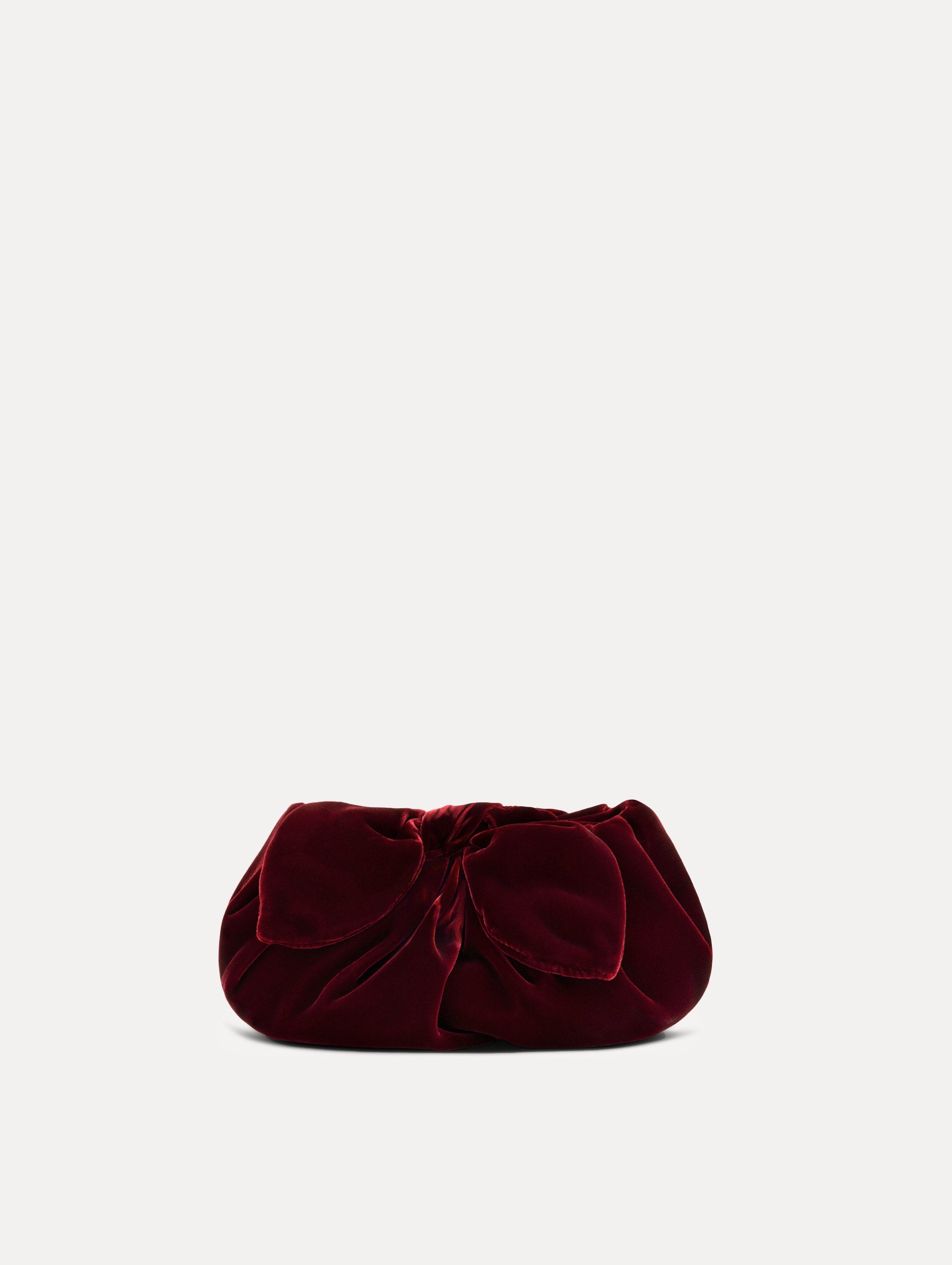 Mini Velvet Bow Clutch Dark red/cranberry / Oscar de la Renta
