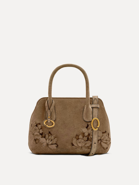 The Mini Ivy in Suede Taupe / Oscar de la Renta