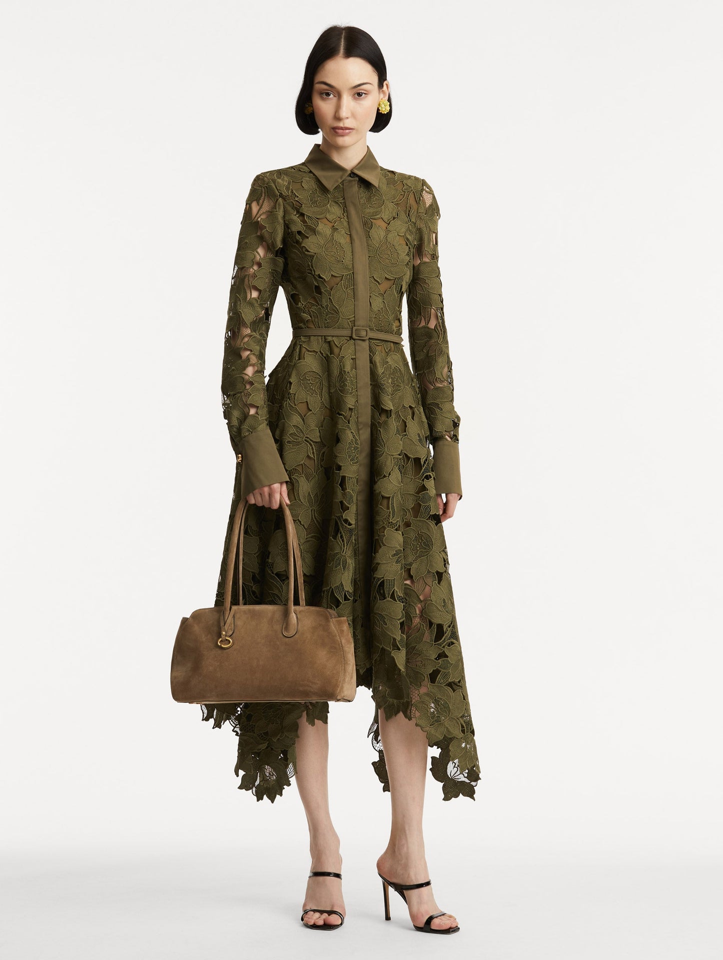 The Aster in Suede Taupe / Oscar de la Renta