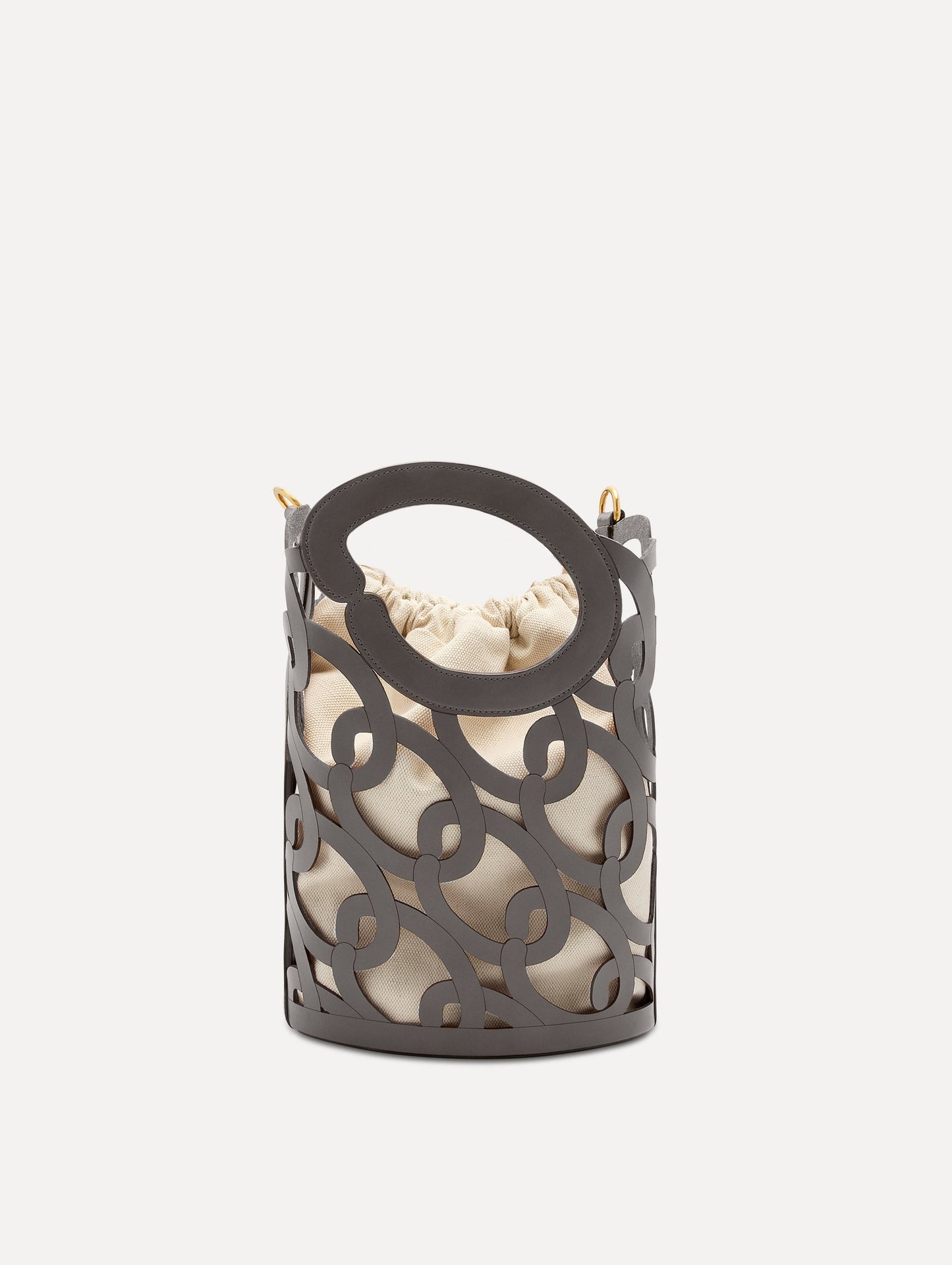 Oscar Chain-Link Leather Tote Grey / Oscar de la Renta