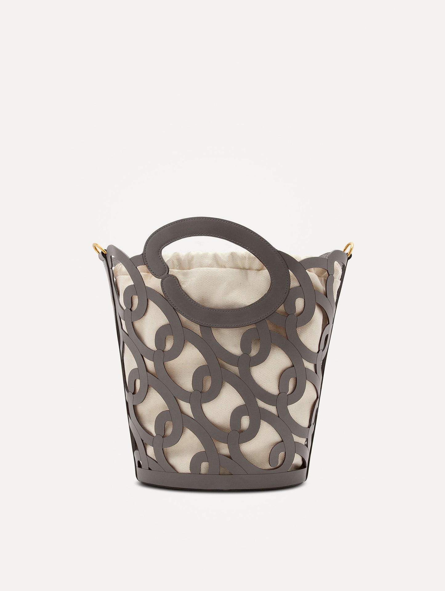 Oscar Chain-Link Leather Tote Grey / Oscar de la Renta
