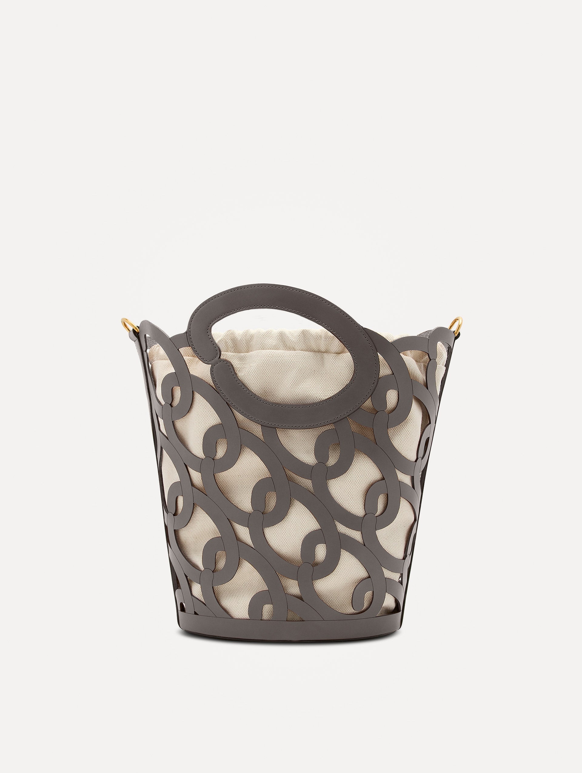 Oscar Chain-Link Leather Tote Grey / Oscar de la Renta