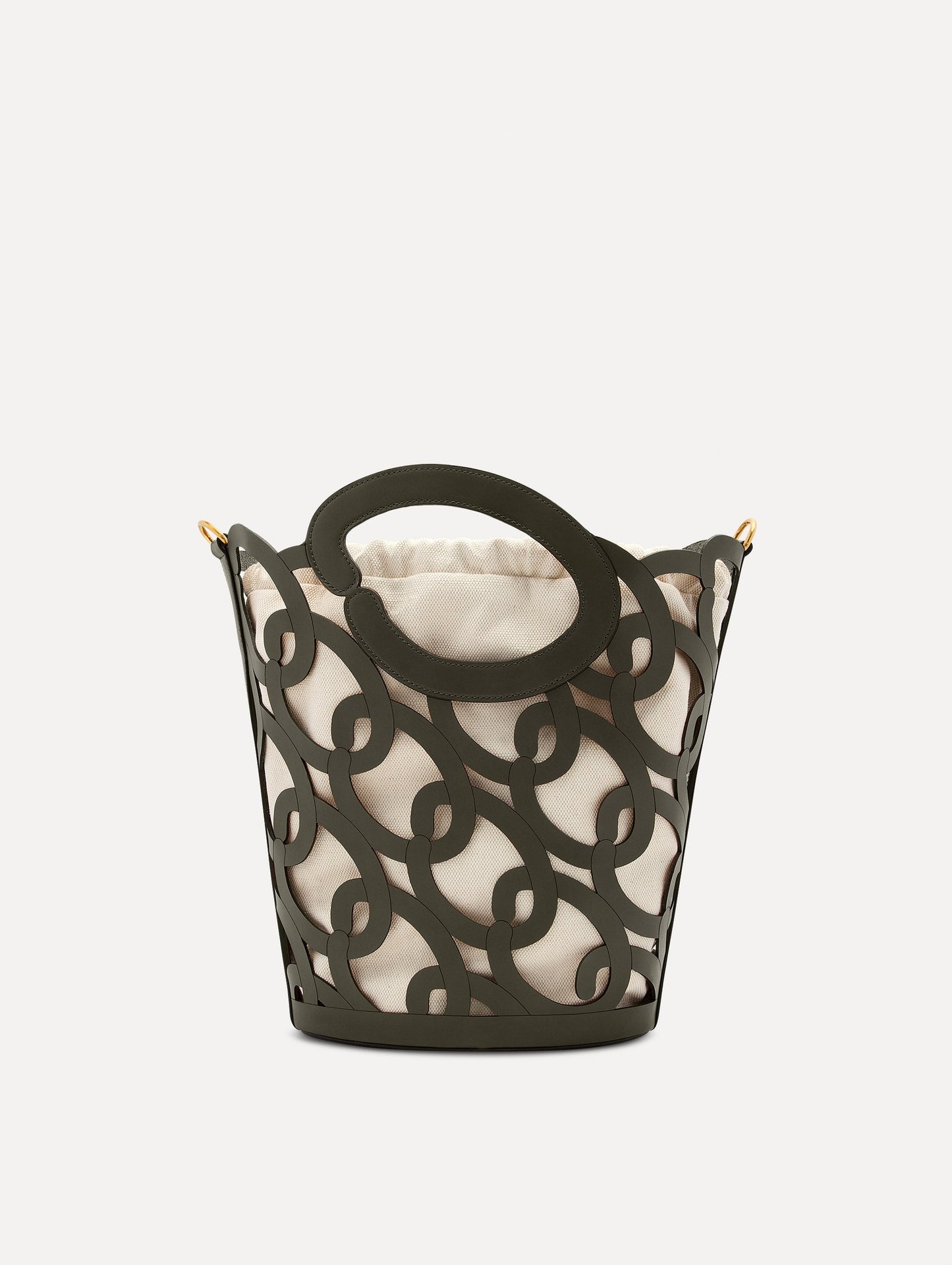 Oscar Chain-Link Leather Tote Birch / Oscar de la Renta