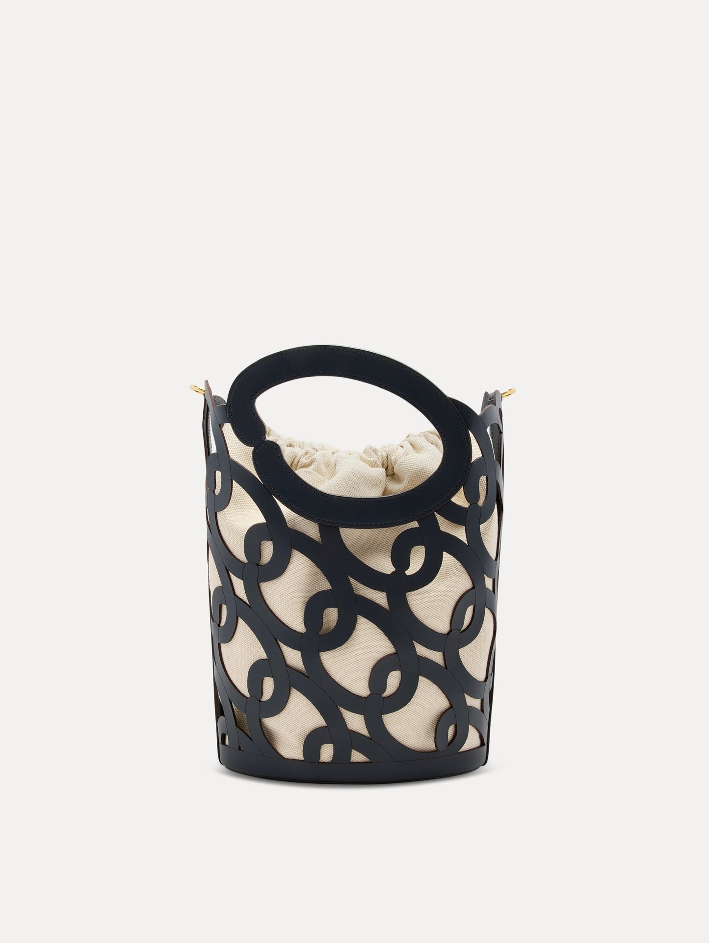 Oscar Chain-Link Leather Tote Navy / Oscar de la Renta