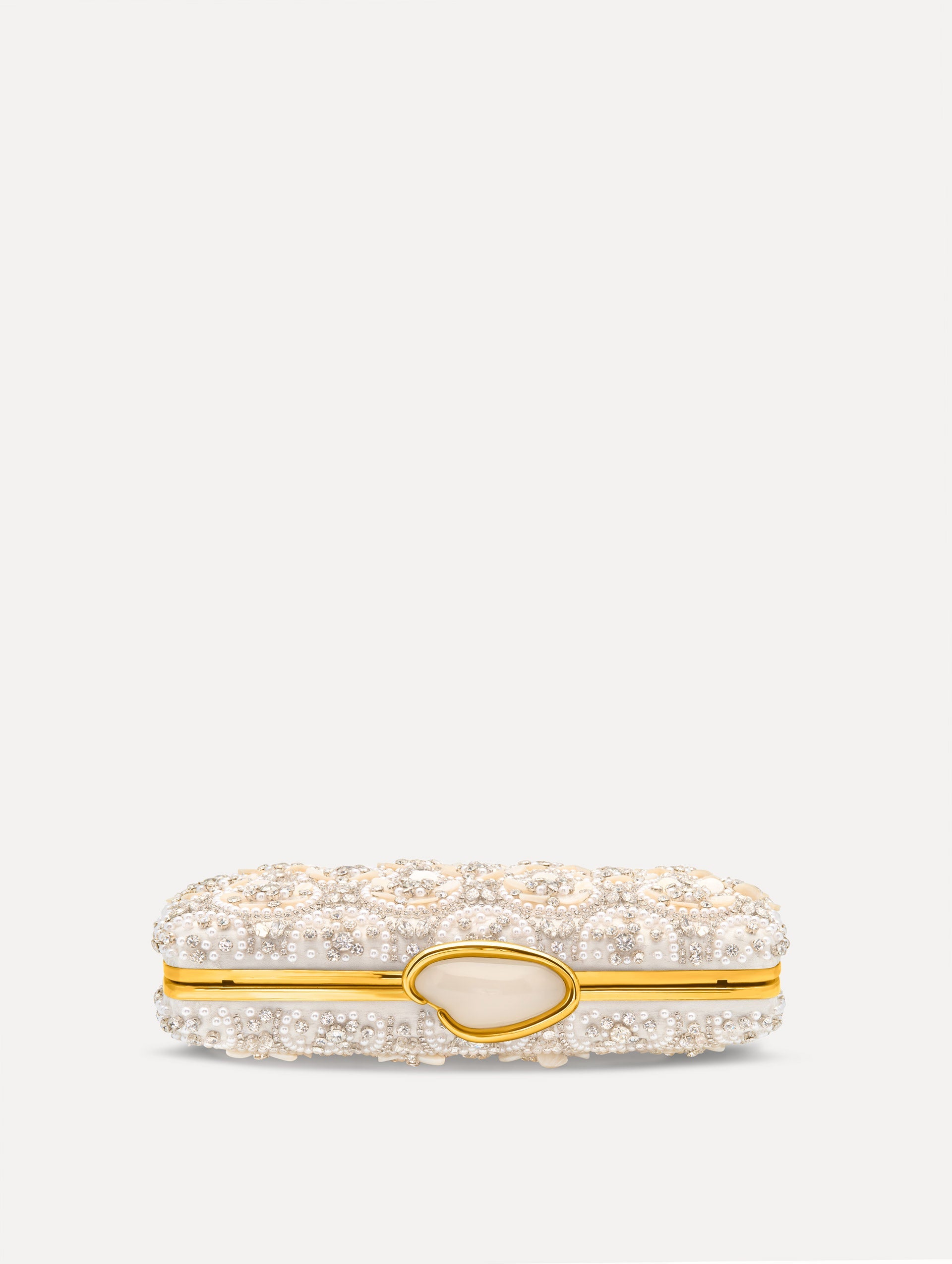 Mother of Pearl Embroidered O Minaudière Pearl / Oscar de la Renta